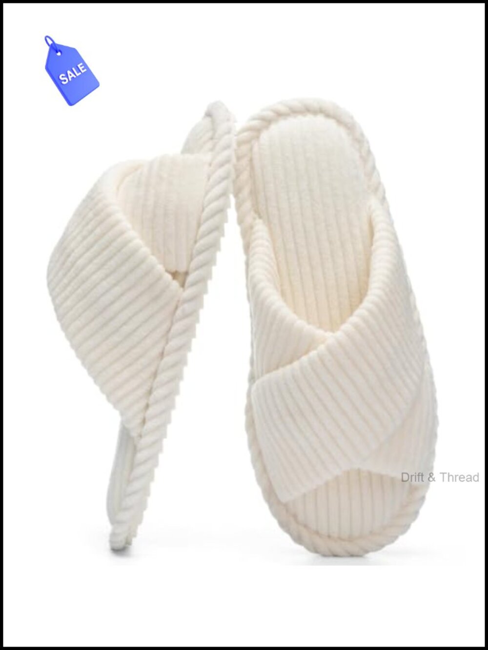 Women's Open Toe Memory Foam Slippers Cotton Corduroy House Shoes